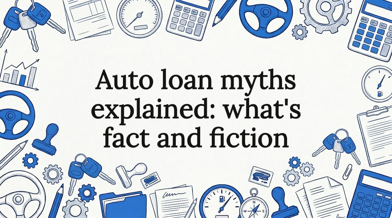 Decorative car loan myths title card illustration
