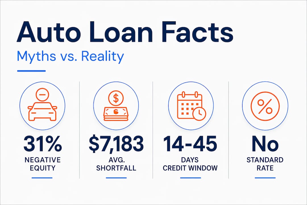 Infographic with facts about auto loan myths and realities